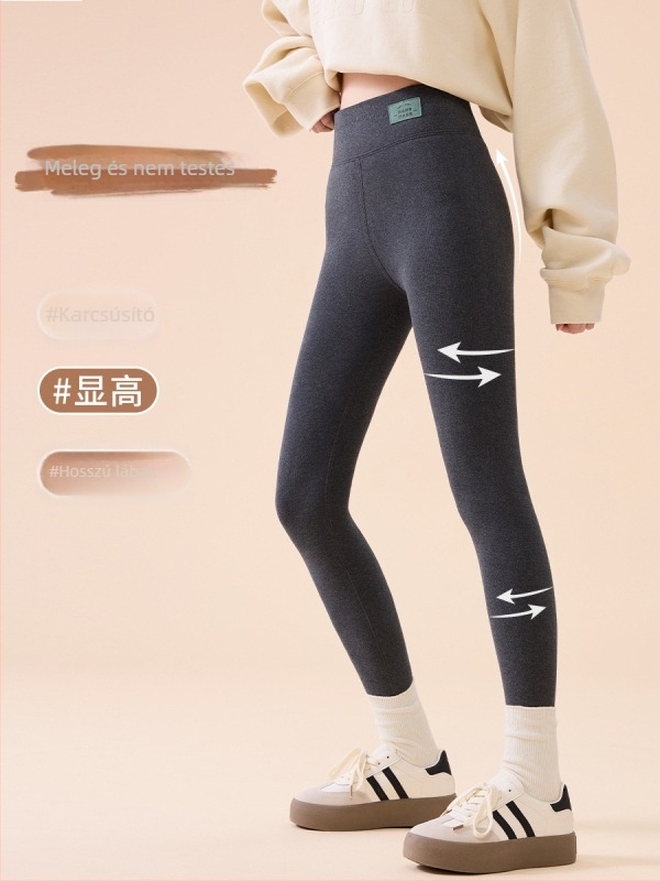 Női pamut téli leggings báránygyapjúval, magas derék, fleece bélés, vastag melegítő nadrág észak-keleti régióhoz, 2026 új modell
