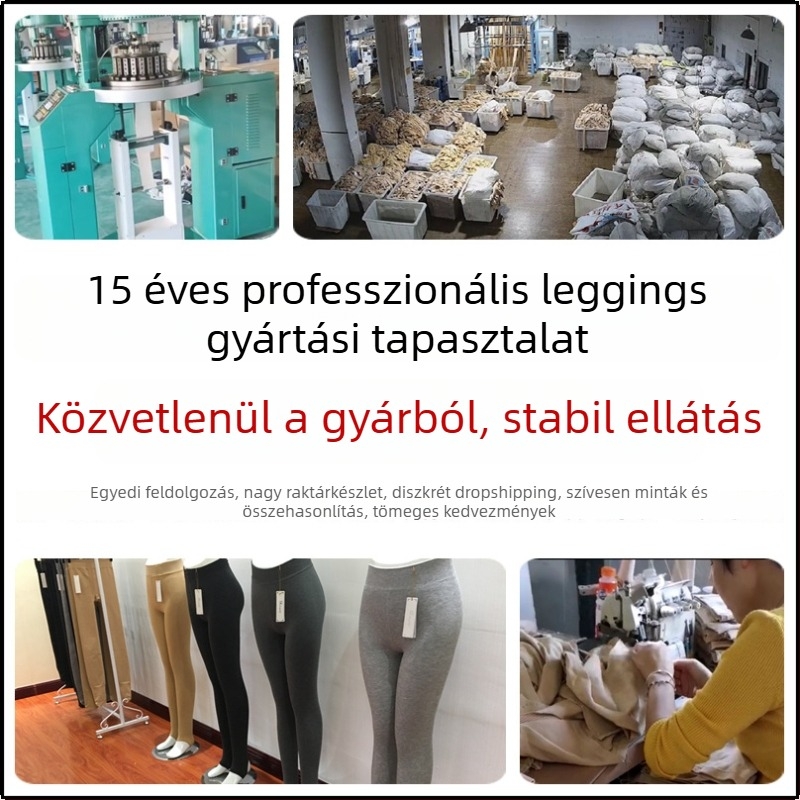 Harisnya vastag pamutból, magas derekú bordázott textúrával és fleece-béléssel, függőleges csíkokkal, őszi–téli viseletre