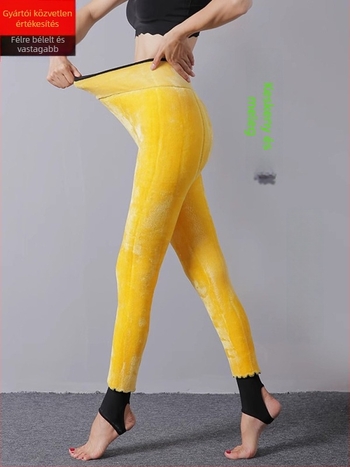 Női téli egyrészes nadrág, varrat nélküli, extra vastag, meleg, nejlon-pamut keverék, magas rugalmasság