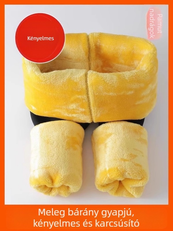 Női téli egyrészes nadrág, varrat nélküli, extra vastag, meleg, nejlon-pamut keverék, magas rugalmasság