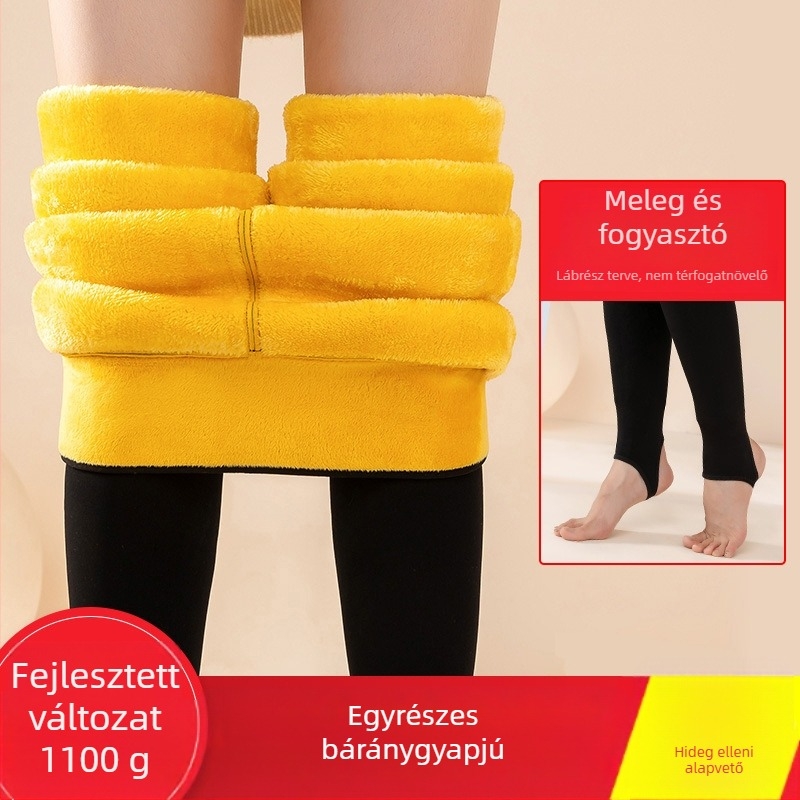 Női téli egyrészes nadrág, varrat nélküli, extra vastag, meleg, nejlon-pamut keverék, magas rugalmasság