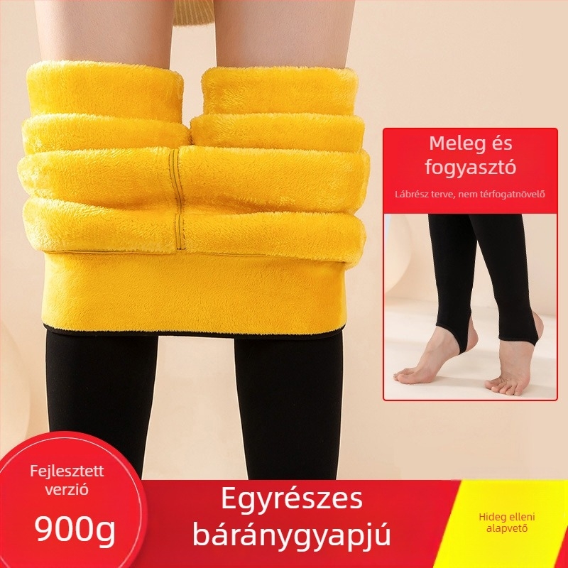 Női téli egyrészes nadrág, varrat nélküli, extra vastag, meleg, nejlon-pamut keverék, magas rugalmasság