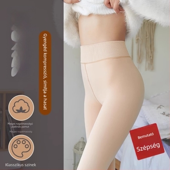 Nylon harisnya lábfejes, popsire és formázó hatású, vastag bélésű fleece-szel bélelt, ősz-téli szezonra