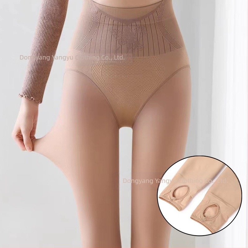 Magas derekú formázó harisnya fleece belsőréssel, fényes hatású lábak, karcsúsító, meleg