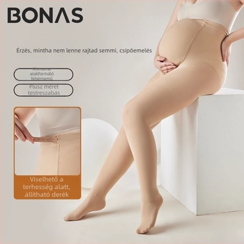 Kismama leggings őszi-téli szezonra, meleg fleece belsővel, has-támasztó és állítható szabás, nagy méret