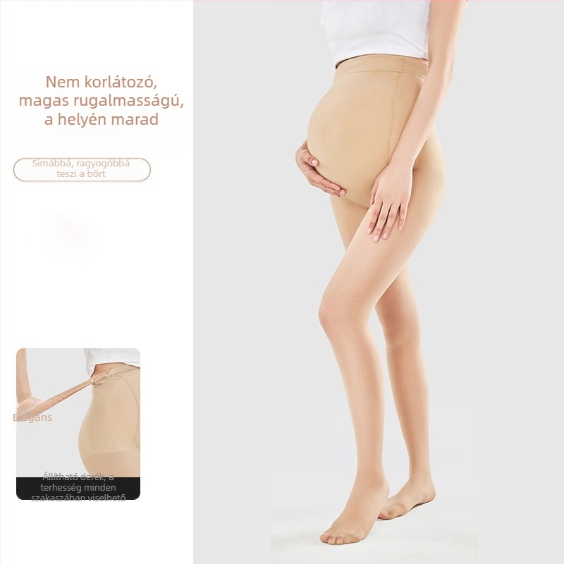 Kismama leggings őszi-téli szezonra, meleg fleece belsővel, has-támasztó és állítható szabás, nagy méret