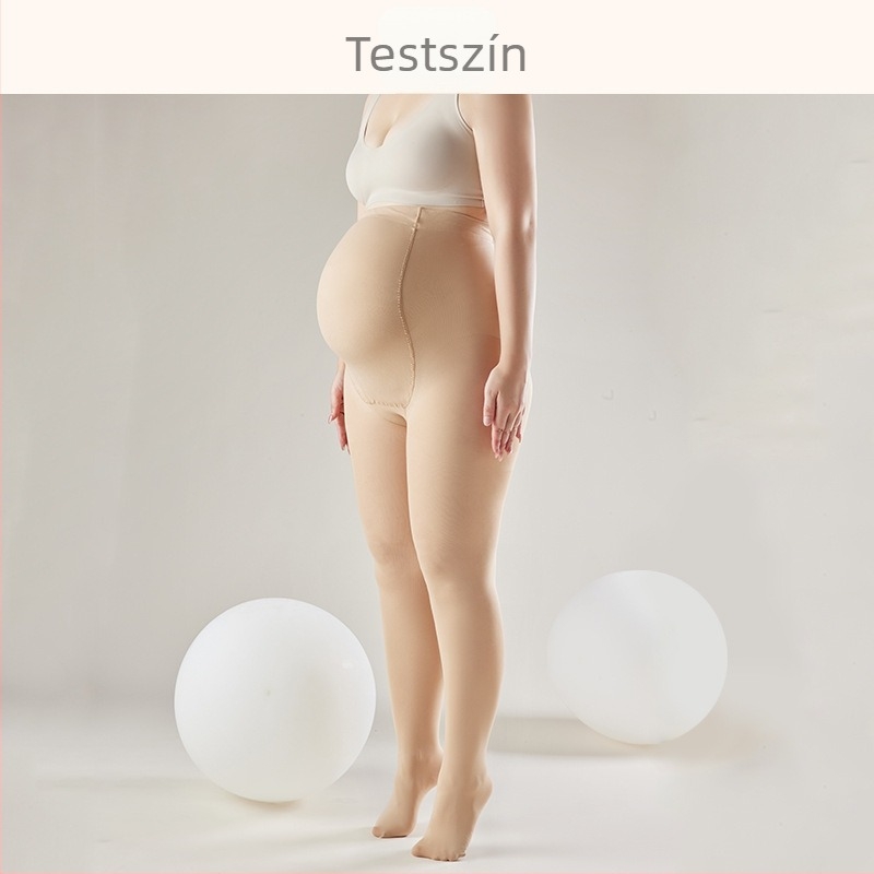 Kismama leggings őszi-téli szezonra, meleg fleece belsővel, has-támasztó és állítható szabás, nagy méret