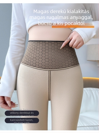 Női Sharkskin anyagú jóga nadrág, tavasz–őszre, vastagított melegítés, magas derék, haskontroll és fenékemelés, plusz méret