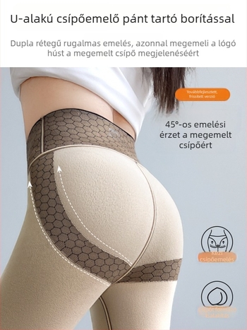 Női Sharkskin anyagú jóga nadrág, tavasz–őszre, vastagított melegítés, magas derék, haskontroll és fenékemelés, plusz méret