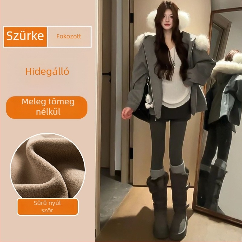 Női fekete jóga leggings, őszi-téli 2025, vastag belső fleece-sel, vizuálisan karcsúsítja a vonalakat