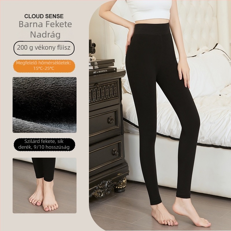 A téli női nadrág nylon-spandex keverékből, fleece belső bélés, overál-stílus, magas rugalmasság