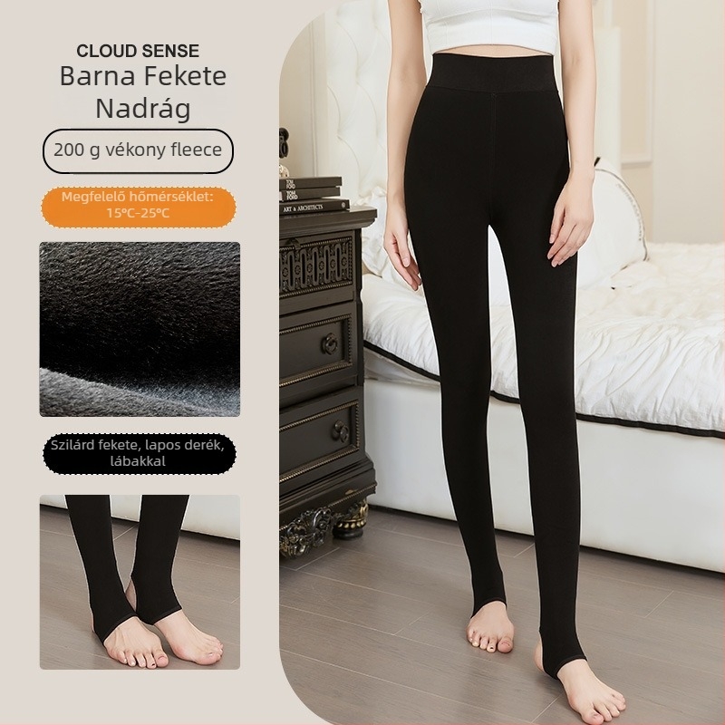 A téli női nadrág nylon-spandex keverékből, fleece belső bélés, overál-stílus, magas rugalmasság