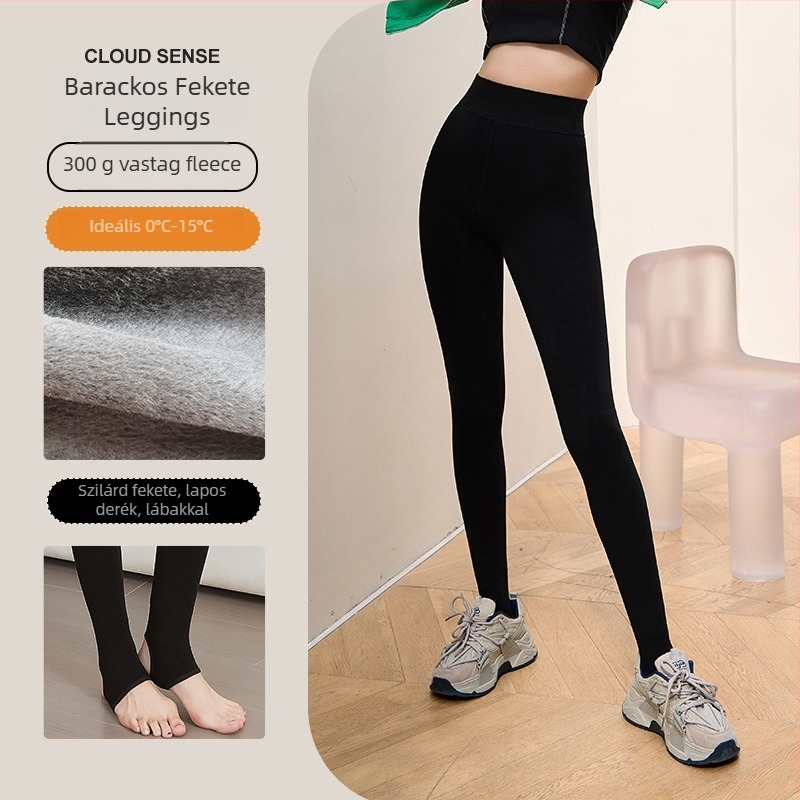 A téli női nadrág nylon-spandex keverékből, fleece belső bélés, overál-stílus, magas rugalmasság