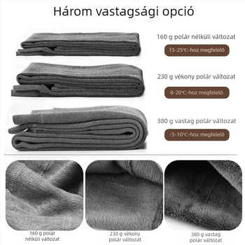 Női bordázott leggings fleece-béléssel, magas derekú, karcsúsított fazon, függőleges csíkok, őszi-téli szezonra