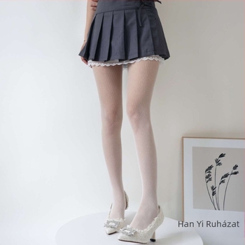 Női harisnyanadrág japán stílusban, varrás nélküli, légies, vékony és könnyű – nylon; láthatatlan, formázó funkció; egyszínű minta; lábfejjel