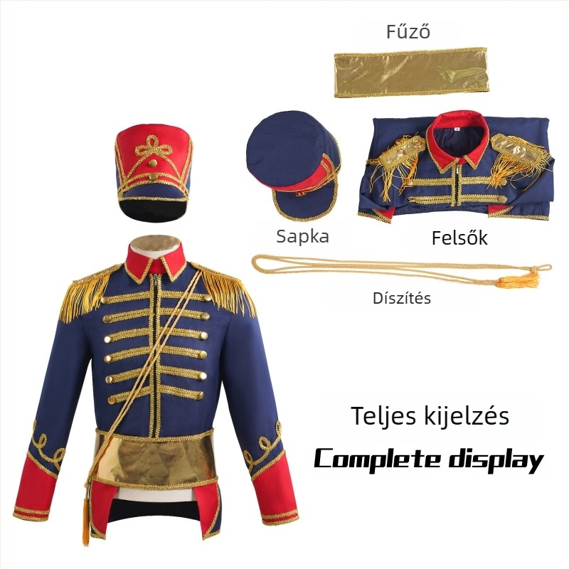 Cosplay felső és kalap készlet, uniszex, európai stílus, lenvászon-keverék, poliészter 95% feletti, játékos szerepjátékhoz, 2024 tavasz