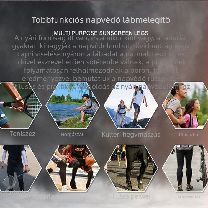 Kerékpáros lábszárvédő, napvédő, vékony nyári, ice silk nylon anyagú, uniszex