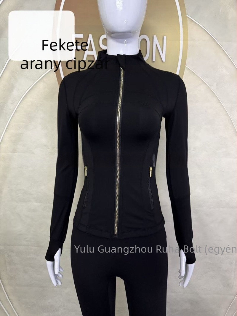 Női álló galléros dzseki – karcsúsított szabás, gyorsan száradó és lélegző, Nylon 75% / Spandex 25% Lycra anyaggal, csípőhosszú