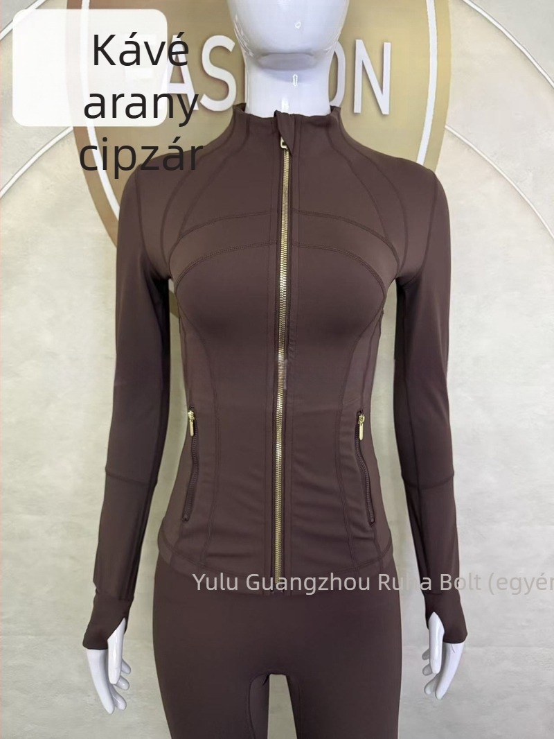 Női álló galléros dzseki – karcsúsított szabás, gyorsan száradó és lélegző, Nylon 75% / Spandex 25% Lycra anyaggal, csípőhosszú