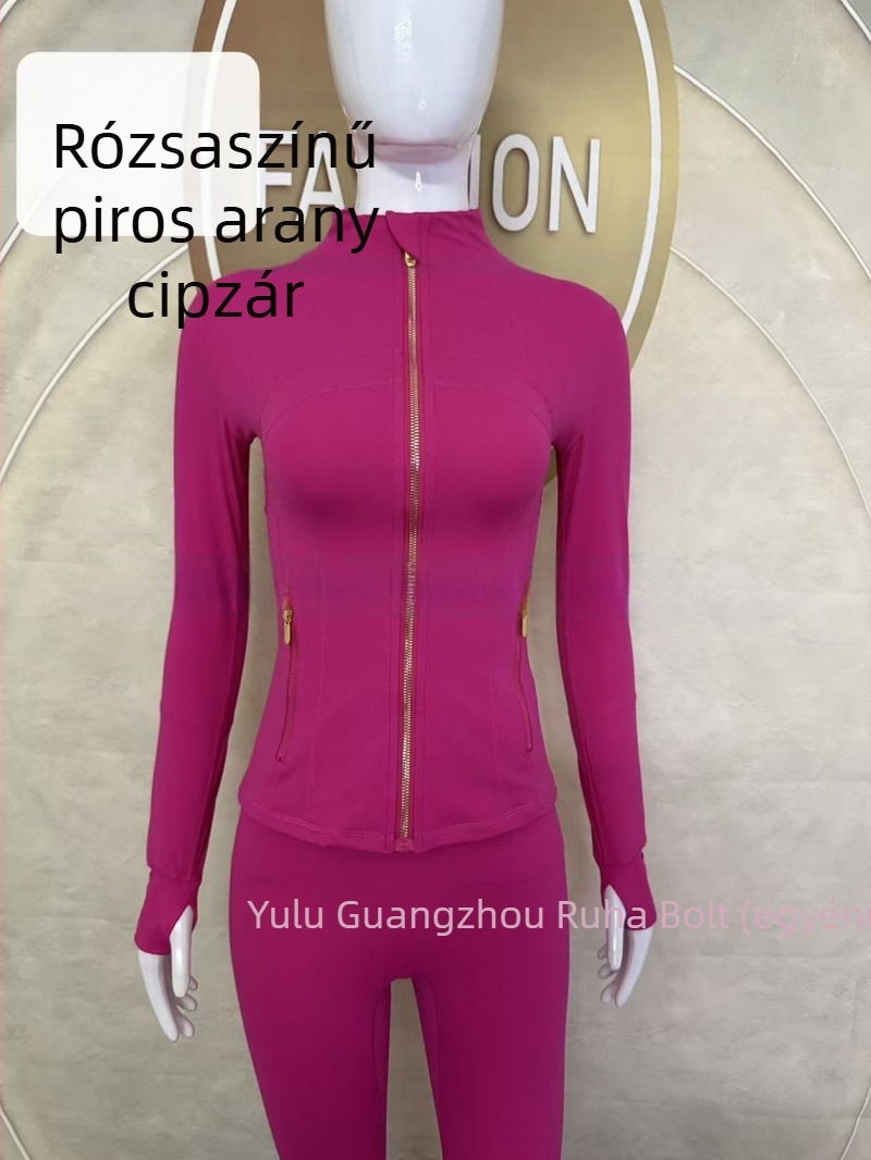 Női álló galléros dzseki – karcsúsított szabás, gyorsan száradó és lélegző, Nylon 75% / Spandex 25% Lycra anyaggal, csípőhosszú
