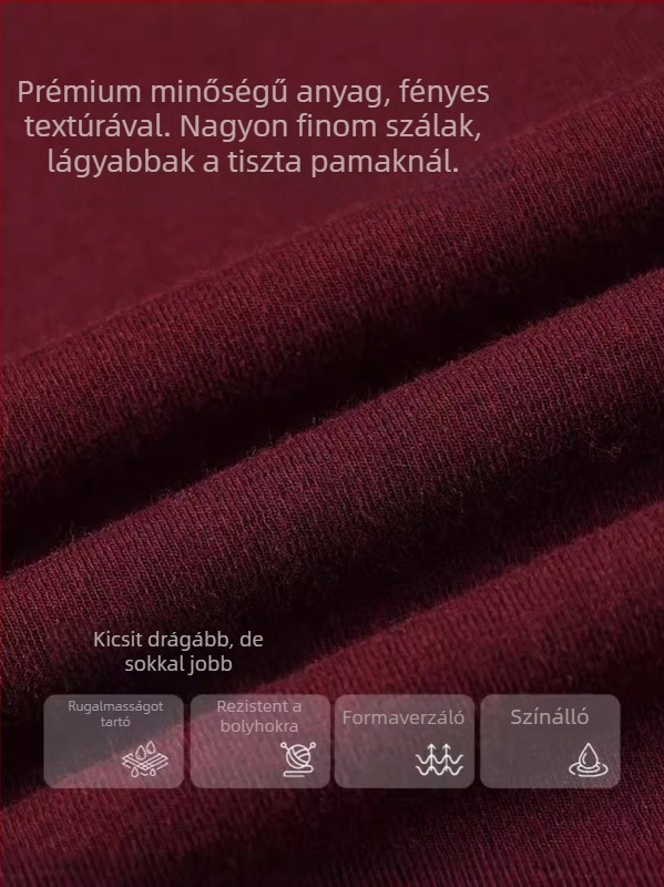 Póló fél-nyakú gallérral, hosszú ujjú, karcsú szabás, akril anyag
