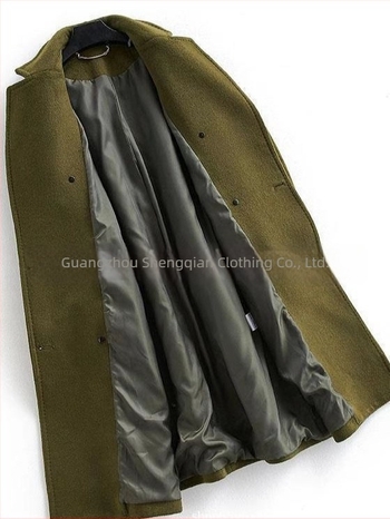 Női reversibilis hosszú gyapjúkabát, laza szabás, dupla gombolás, reveres gallér, 80–100 cm hosszú, 90–95% gyapjú, spandex és poliészter keverék