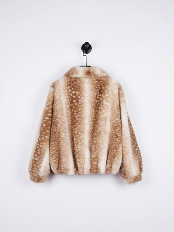 Női leopard mintás prémes dzseki arany mink velvet anyagból, casual stílus, hosszú ujjú, álló gallér