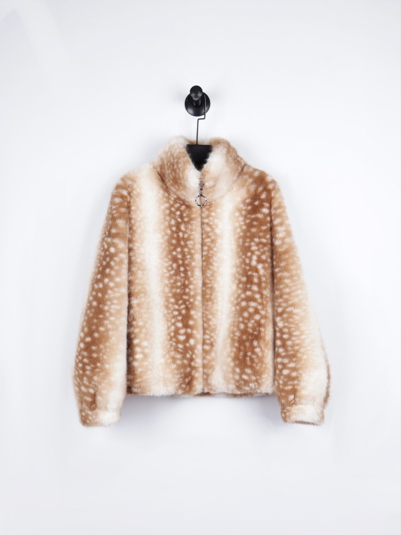 Női leopard mintás prémes dzseki arany mink velvet anyagból, casual stílus, hosszú ujjú, álló gallér