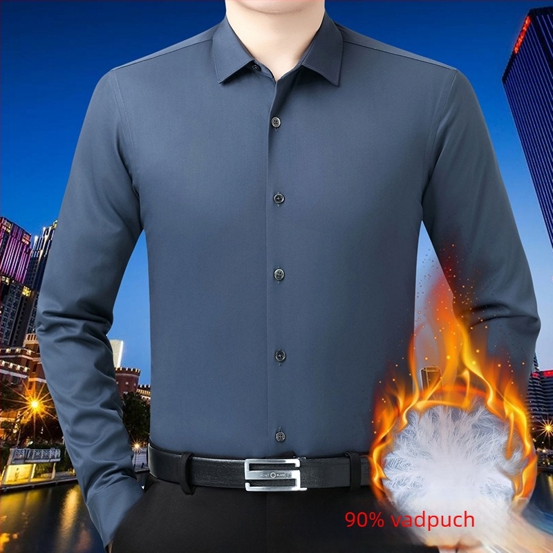 100% bambuszrostból készült ing, üzleti casual kardigán stílus, hosszú ujjú, gallér rever, vastagított