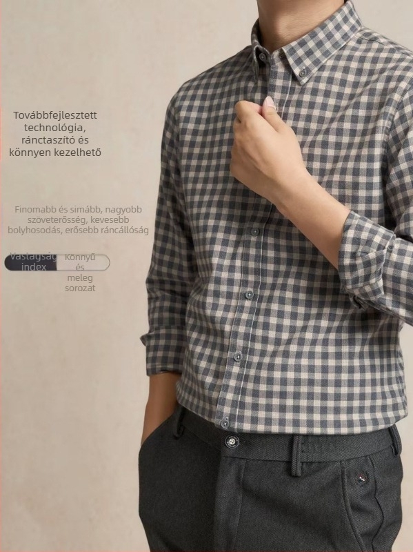 Férfiaknak Skót kockás 100% pamut ing