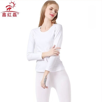 Női Lycra-pamut termikus alsónemű készlet kerek nyakú, hosszú ujjú – meleg, Spandex 80-90%