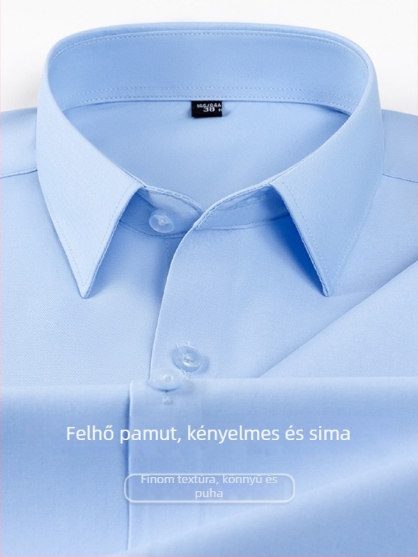 Férfi nyári modal ing – lélegző, gyűrődésálló, vasalásmentes, fehér, üzleti-casual