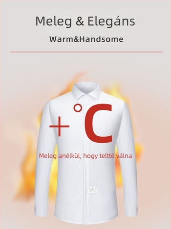 Üzleti ing hosszú ujjú, viszkóz-rost keverék anyag, vastagított, vasalásmentes