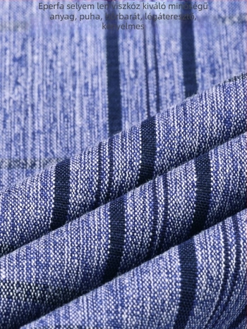 Nyári férfi rövid ujjú ing len és Mulberry Silk anyagból, kockás mintázat, zsebbel