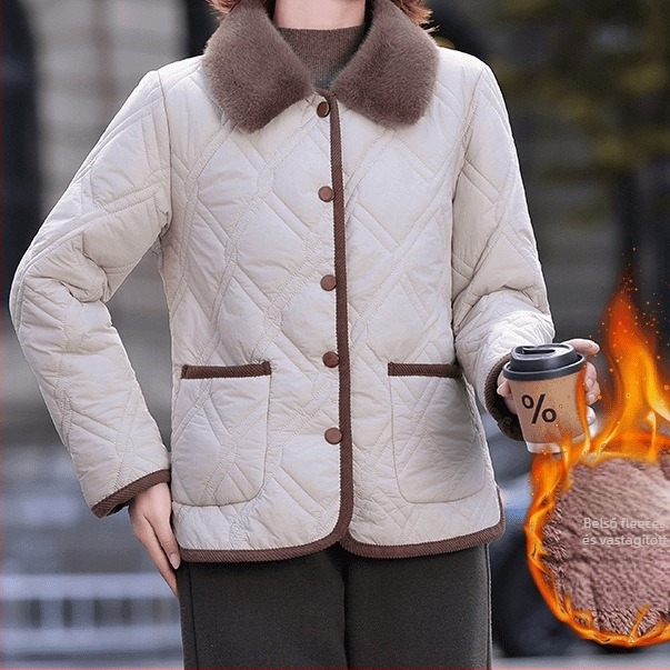 Pamut kabát reverrel, 3/4 ujjú, egyszínű, mindennapi stílus (Spring 2025)