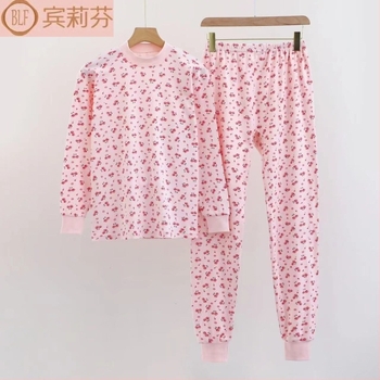 Pamut termális aláöltözet készlet középkorú nőknek – 100% pamut, pamut bélés, egyes rétegű, közepes súlyú anyag, puha és meleg