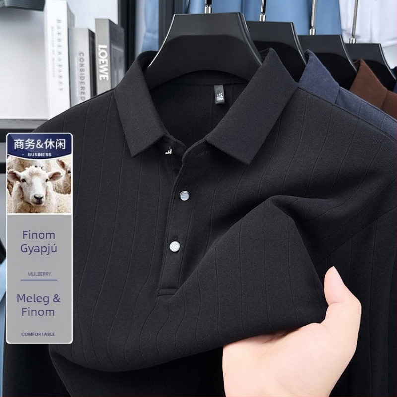 Férfi Slim-Fit pulóver galléros, 66–70% gyapjú kaméla szálakkal és Mink velúrral (2021 tél)