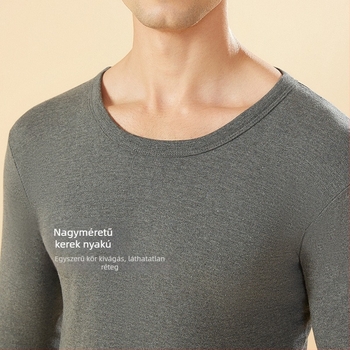 Férfi 100% pamut termikus alsónemű szett, magas derék, közepes súlyú anyag, meleg, antistatikus, anti-pilling, egyrétegű