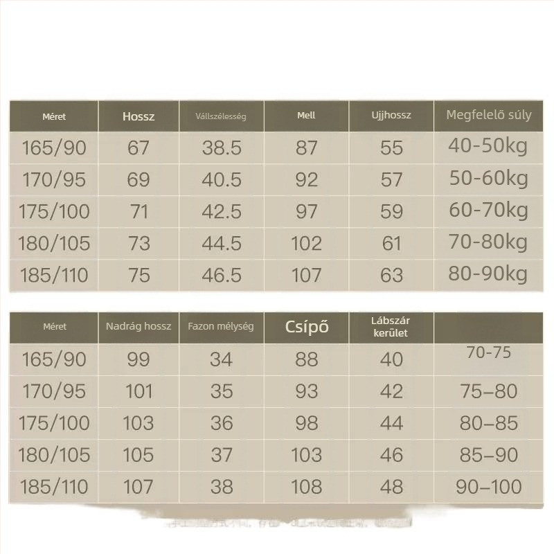 Férfi háromrétegű, vastagított termikus alsó- és felsőruha készlet, külső anyag: nyúl szőrméje (100%), belső pamut bélés, 260 g/m², melegen tart