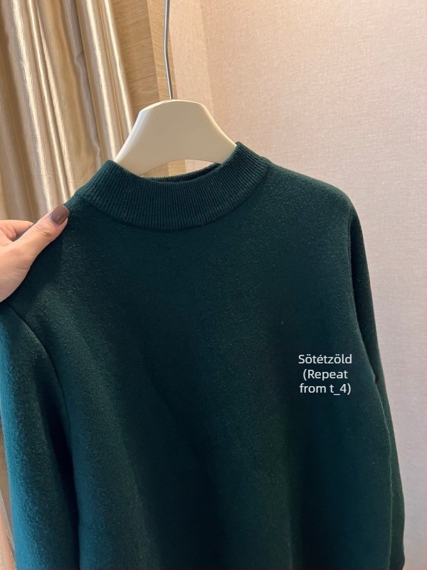 Fleece-kötésű alapfelső kapucnival és fél-nyakú gallérral, hosszú ujjú, egyszínű mintázat; anyag: gyapjú-keverék poliészterrel