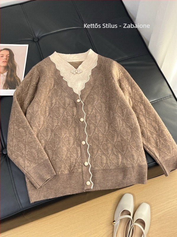 Női kínai stílusú pulóver bársonyos hatású anyagból, hamis két részes megjelenés, gallér cheongsam, mintás növények és virágok; anyag: akril szál, fő összetevő <=30%; spandex <=30%.