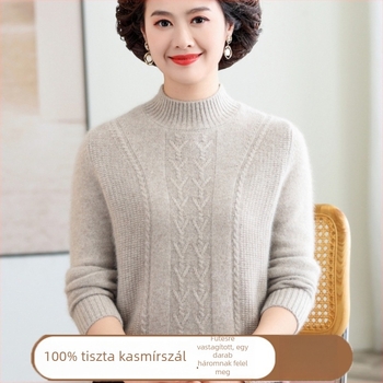 Kasmírból készült ujjatlan pulóver, etnikus stílus, szabad esés, gallér nélküli