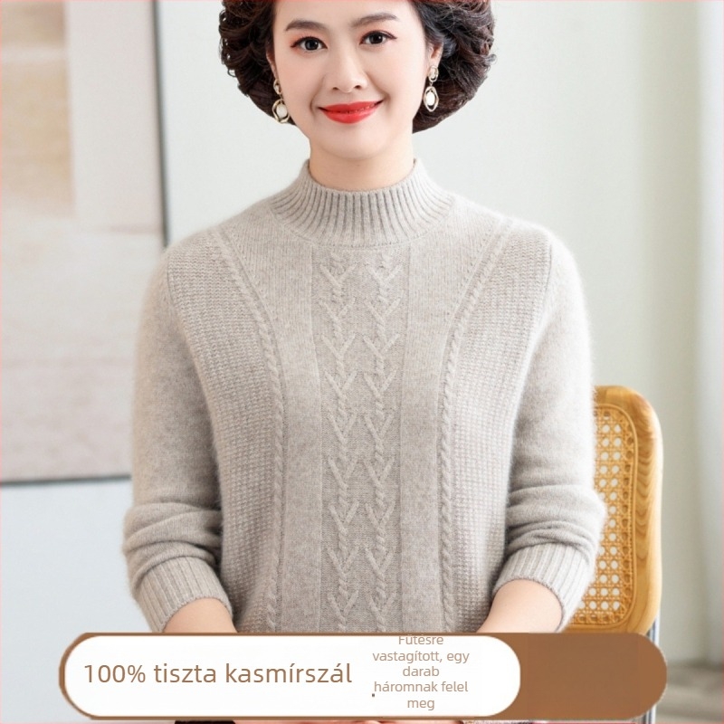 Kasmírból készült ujjatlan pulóver, etnikus stílus, szabad esés, gallér nélküli