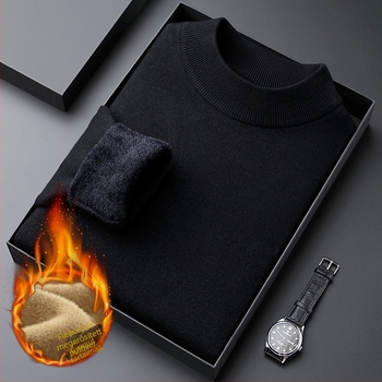 Slim-fit fleece pulóver fél-nyakú gallérrel, minimalist stílus, viszkóz keverék