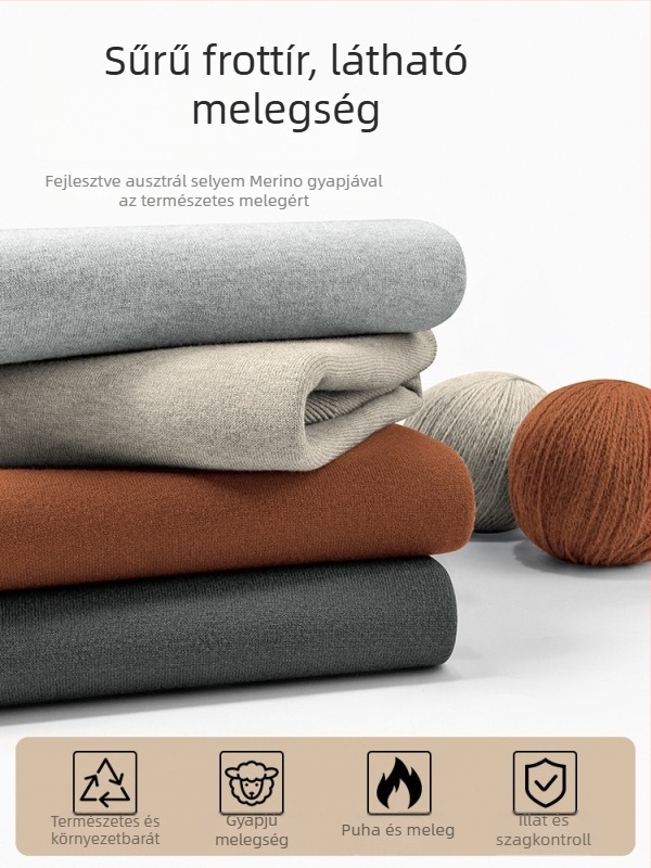 Férfi kötött pulóver Modal és gyapjú keverékből, fél magas gallér, belső fleece bélés, karcsú szabásvonal, bordázott alsó szegély