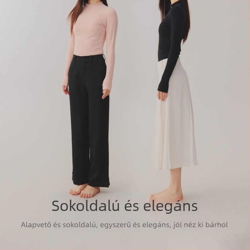 Női pulóver 95% pamut antibakteriális, bolyhos textúrájú, vastag szövet, közepesen magas gallér, őszi felső