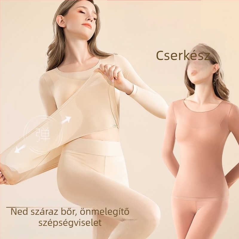 Termikus alsóruha szett - ultra vékony, meleg, antistatikus, nejlon alapanyagú hyaluronsavas bőrápolással, szűk illeszkedés