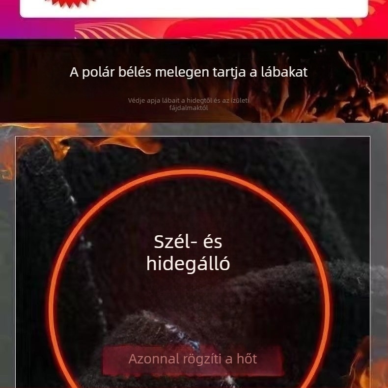 Férfi téli nadrág fleece-béléssel, magas derékkal, egyenes szabású, hétköznapi viselet