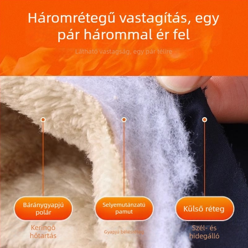 téli pamut nadrág juhgyapjú fleece bevonattal, vastag, mindennapi nadrág középkorú és idős férfiak számára