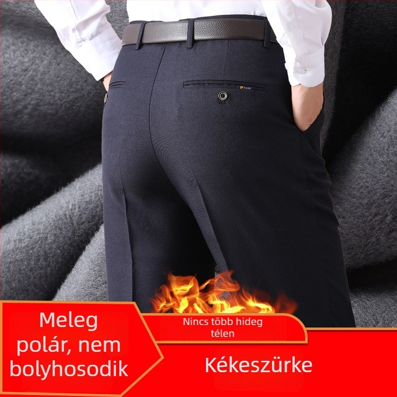 Nyári magas derekú, lazán szabott férfi nadrágok középkorúaknak, hosszú.